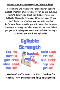 phonics decoding strategy syllable strength 