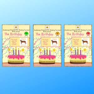 decodable reader The Birthday levels 1,2,3