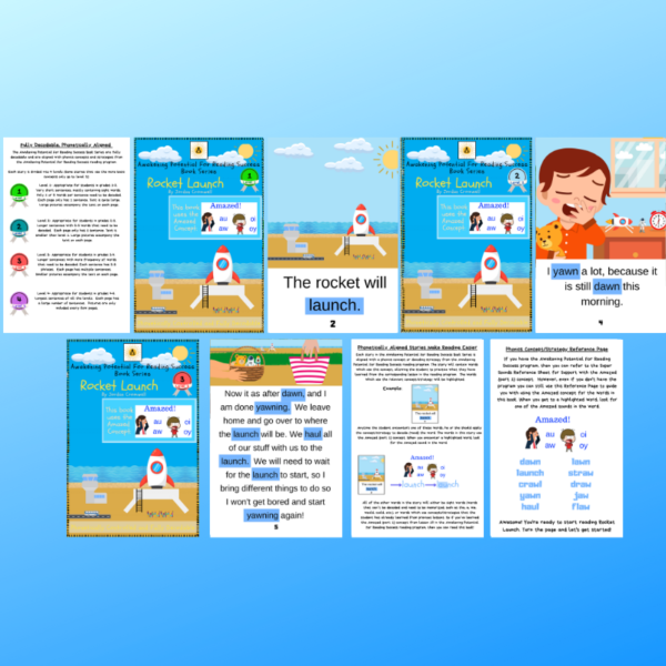 rocket launch decodable books marketing page